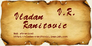 Vladan Ranitović vizit kartica